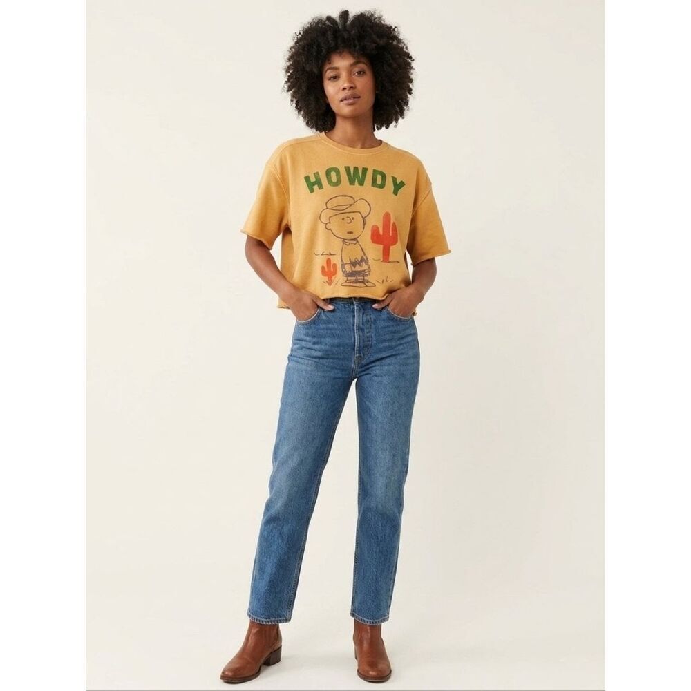 People of Leisure x Peanuts Howdy Charlie Brown Cropped Sweatshirt S Organic LA
